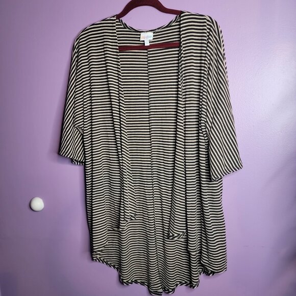 Lularoe Maxi Cardigan Sweater Open Front black / brown size S - Picture 1 of 6
